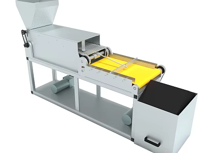 Industrial Processing Machine with Conveyor Belt Yellow Component and Metal Frame 3d model
