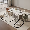 Dining table and chair combination 3d model