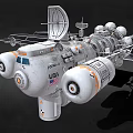 Advanced Commercial Equipment Space Module With Solar Panels And Connected Structures Astra 2 3d model