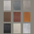 Nine Textured Square Decorative Panels With Various Colors Arranged On Wall