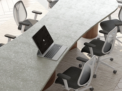 Modern conference table and chair combination model