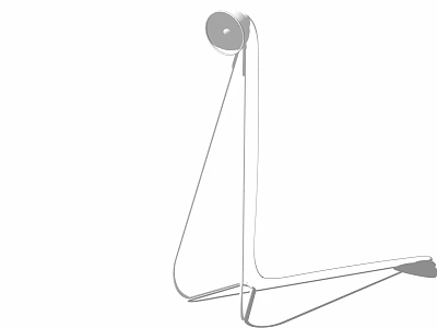 Modern Minimalist Floor Lamp With Curved Stand And Round Lampshade 3d model