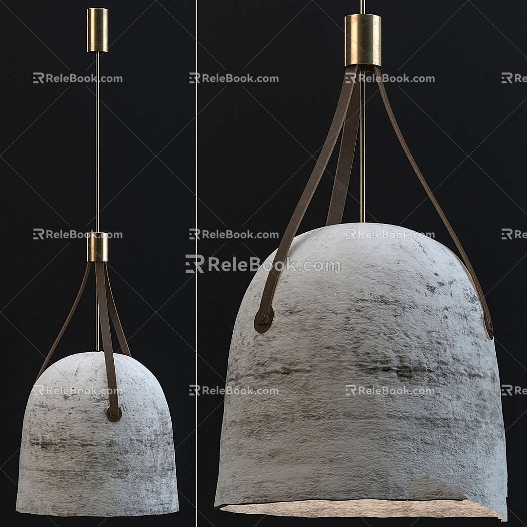 Modern chandelier concrete lamp lighting ceiling pendant 3d model