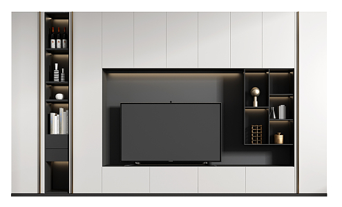 Modern TV Background Cabinet 3d model