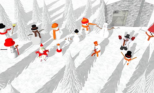 Modern Snowman 3d model