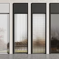 Four Modern Glass Doors Featuring Different Textures And Transparent Designs 3d model