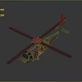 Detailed Military Helicopter Model Featuring Four Rotors Open Door And Gray Body Design
