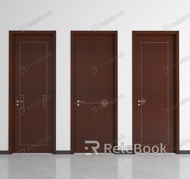 New Chinese Style Bedroom Door Flat Door Single Door model