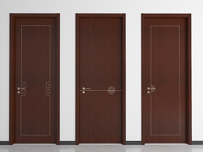 New Chinese Style Bedroom Door Flat Door Single Door model