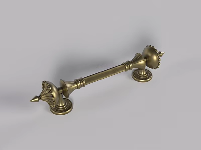 Decorative Brass Door Handle With Intricate Carvings And Vintage Design 3d model