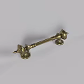 Decorative Brass Door Handle With Intricate Carvings And Vintage Design