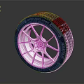 Car Wheel Rim With Silver Spokes And Tire For Automotive Spare Parts