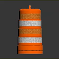 Road Safety Facilities Featuring Orange Traffic Cones And Reflective Drums With Silver Strips