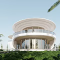 Modern Architecture Curve Architecture Curve Sales Department Commercial Exhibition Center Net Red Architecture Bookstore Restaurant 3d model