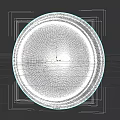 White Circular Car Hubcap With Woven Texture And Radial Lines Design