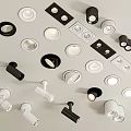 Modern downlight spotlight combination 3d model