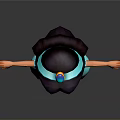 Animated Princess Character With Long Black Hair Blue Outfit And Outstretched Arms