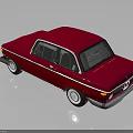 Red Vintage Sedan With Classic Body Design Shiny Wheels And Windows