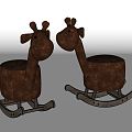 Modern Trojan Horse Children's Chair Rocking Chair Giraffe Rocking Chair Animal Chair Stool Low Stool 3d model