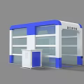 Industrial Gantry Car Wash Machine With Blue White Structure And Glass Panels