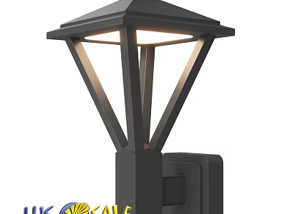 Modern Black Wall Lamp With Geometric Structure And Warm Illuminated Light 3d model