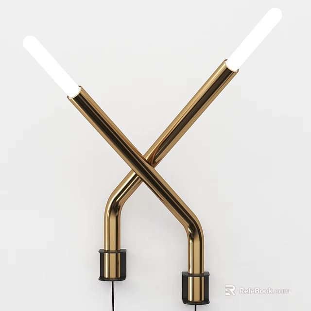Modern Gold Wall Light with Cross Design and Metal Structure for Home Decoration 3d model 