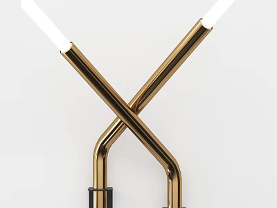 Modern Gold Wall Light with Cross Design and Metal Structure for Home Decoration 3d model