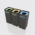 Modern trash can Public facilities Garbage sorting Combination trash can 3d model