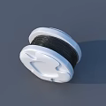 White Spool With Black Wound Thread For Sewing And Craft Supplies