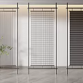 Modern Room Dividers With Vertical Slats Grid And Horizontal Patterns For Interior 3d model