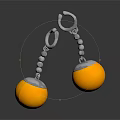 Elegant Silver Hook Earrings Design With Beaded Chain And Yellow Pearl Balls