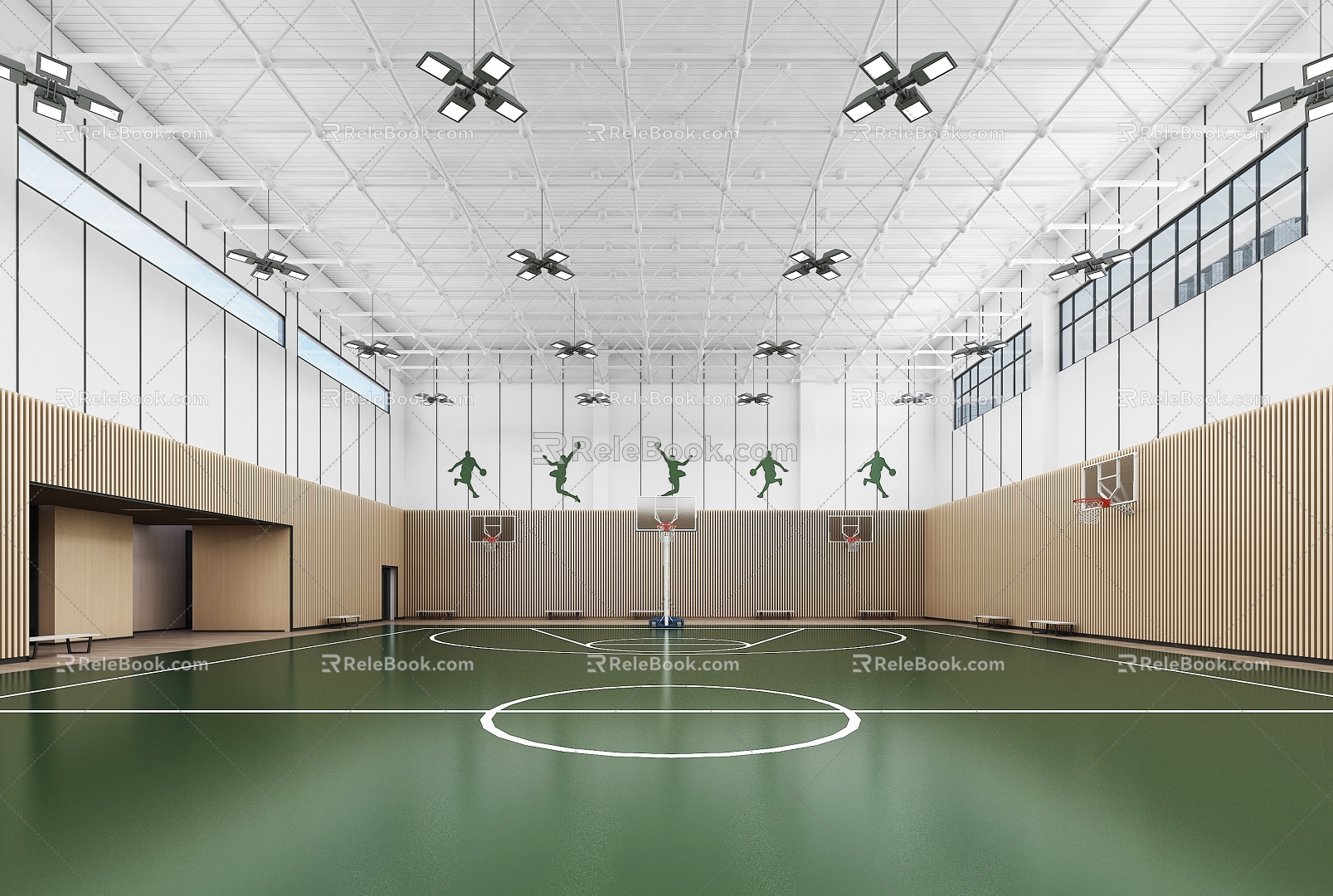 Modern Basketball Court Basketball Gymnasium Indoor Basketball Gymnasium Sports Center Basketball Gymnasium 3d model