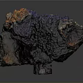 Natural Wood Stone With Purple And Orange Tones And Rough Textured Surface Design