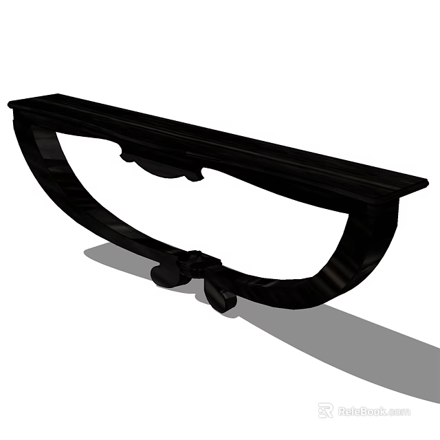 Stylish Black Console Table With Curved Base And Sleek Surface For Modern Home Interior Decor 3d model 