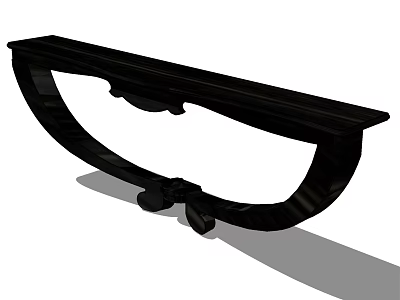 Stylish Black Console Table With Curved Base And Sleek Surface For Modern Home Interior Decor 3d model