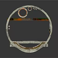 Industrial Pipeline Internal Structure With Metal Components Circular Design And Rusty Surface