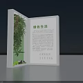 Green Living Themed Art Installation With Open Book Design And Living Plants