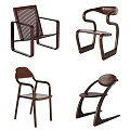 Modern Wooden Single Chairs With Various Contemporary Designs And Unique Backrests