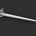 Medieval Sword With Long Slender Blade And Intricate Metal Hilt Design