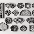 Traditional Chinese Lattice Windows with Various Geometric Shapes and Intricate Patterns for Home Decor