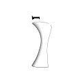 Modern White Washbasin with Unique Curved Shape and Black Faucet for Contemporary Bathroom Design