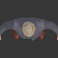 Headless Man in Pinstripe Suit Vest Tie and Hat on White Background
