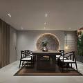 Specialty Store Interior With Wooden Walls Layered Bookshelves Green Plants And Stone Decor