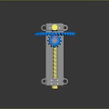 Mechanical Gear Adjustment Hardware Tools With Blue Gear Yellow Knobs And Gray Base