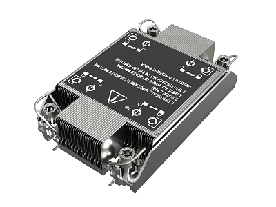 High Performance Computer Heatsink with Aluminum Fins for Efficient CPU Cooling 3d model