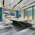 Modern public office area Science and technology centralized control center office area 3d model