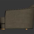 Modern Beige Curved Sectional Sofa With Striped Design And Golden Legs