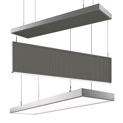 Modern Linear Pendant Lights With Mesh Design And Metallic Finish For Contemporary Interiors 3d model