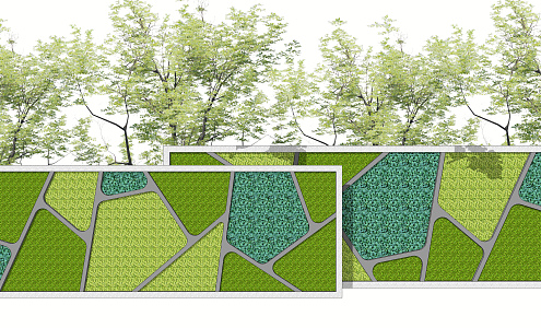 modern landscape wall plant landscape wall demonstration area special-shaped green landscape wall 3d model