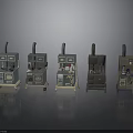 Vintage Style Machines With Different Colors Drawers Pipes And Control Panels